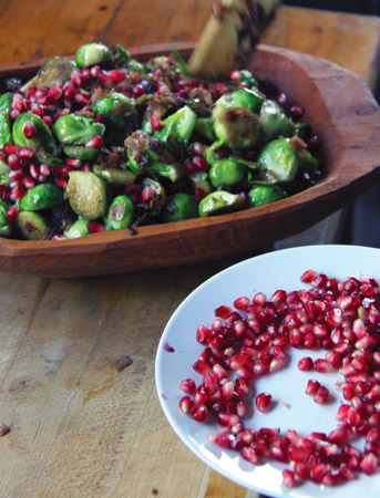 Brussels Sprouts with Pancetta & Pomegranate