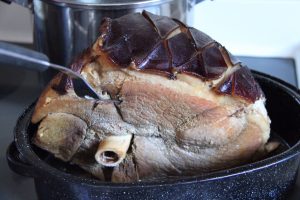 perfectly cooked holiday ham from brown boar farm