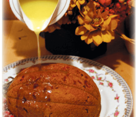 Cranberry Steamed Pudding with Butter Sauce