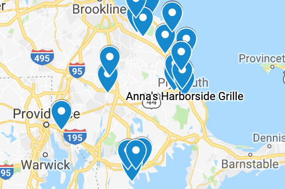 Buck A Shuck Map ~ Tremendous Oysters Deals all over SE MA